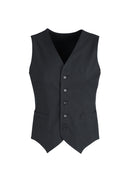Mens Peaked Vest Waistcoat w/ Knitted Back Suit Formal Wedding Dress Up - Charcoal - 127-10