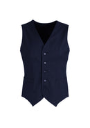 Mens Peaked Vest Waistcoat w/ Knitted Back Suit Formal Wedding Dress Up - Navy - 117-1