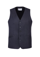 Mens Bamboo Blend Longline Vest Waistcoat w/ Stretch Business Forrnal Dress - Navy - 112-3