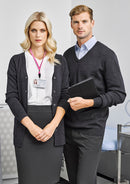 Mens Advatex Varesa Wool Pullover Jumper Cardigan V Neck - Charcoal - S-5