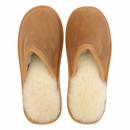 Sheepskin Wool Unisex Slippers Scuffs Slip On Winter Ugg Slippers in Chestnut - 9-4