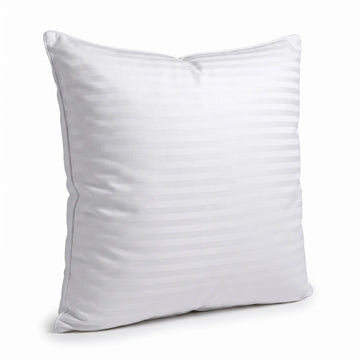 100% Cotton European Pillowcase 400 Thread Count Hotel Quality - Striped White (65x65cm - 0