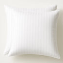 2x 100% Cotton European Pillowcase 400 Thread Count Hotel Quality - Striped White (65x65cm)-1