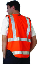 HUSKI Hi Vis Patrol Vest 3M Reflective Tape Safety Workwear High Visibility - Orange-5