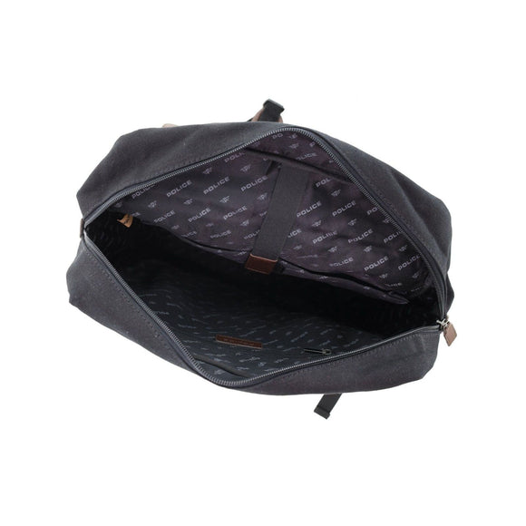 POLICE Messenger Backpack Bag with Laptop Computer Sleeve in Black