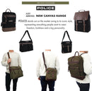 POLICE Wings Mens Canvas Backpack Bag with Laptop Computer Sleeve in Dark Olive-6