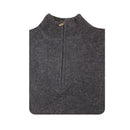 100% SHETLAND RAGG WOOL Half Zip Up Knit JUMPER Pullover Mens Sweater Knitted - Denim Blue (45) - 3XL - L-4