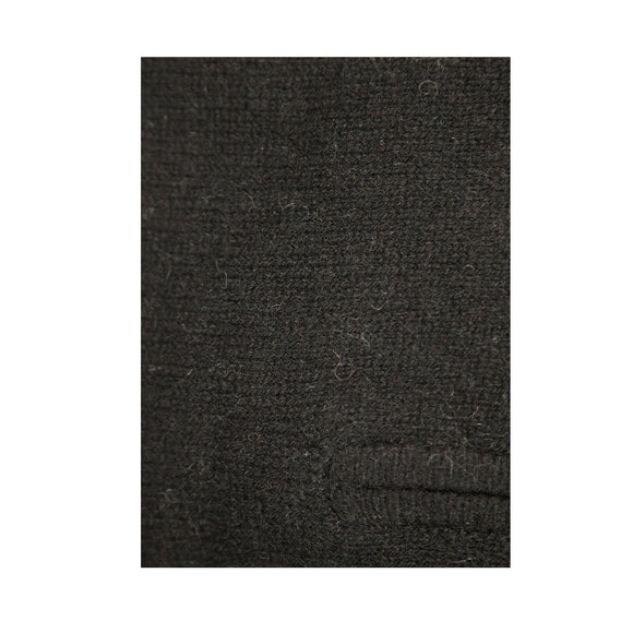 100% SHETLAND RAGG WOOL Half Zip Up Knit JUMPER Pullover Mens Sweater Knitted - Plain Black - XL