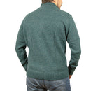 100% SHETLAND RAGG WOOL Half Zip Up Knit JUMPER Pullover Mens Sweater Knitted - Sherwood - 4XL-4