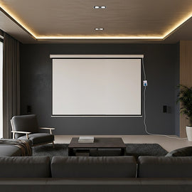 120" Electric Motorised Projector Screen TV +Remote - 0