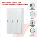 Three-Door Side by Side Office Gym Shed Storage Locker-3
