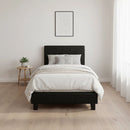 Single PU Leather Bed Frame Black-5