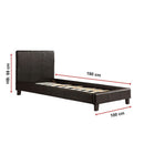 Single PU Leather Bed Frame Black-12