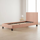 Single PU Leather Bed Frame Pink-2