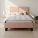 Single PU Leather Bed Frame Pink-5