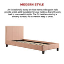 Single PU Leather Bed Frame Pink-10
