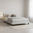 Queen PU Leather Bed Frame White-7