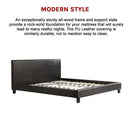 King PU Leather Bed Frame Black-9