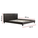 King PU Leather Bed Frame Black-10