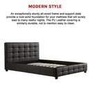 Double PU Leather Deluxe Bed Frame Black-9