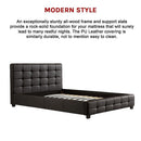 Queen PU Leather Deluxe Bed Frame Black-9