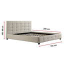 King PU Leather Deluxe Bed Frame White-10
