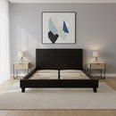 Queen PU Leather Bed Frame Black-5