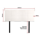 PU Leather Double Bed Headboard Bedhead - White-12