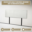 PU Leather King Bed Headboard Bedhead - White-8