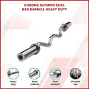 120cm Chrome Olympic EZ Curl Bar – Weightlifting Barbell for Home Gym Training-3