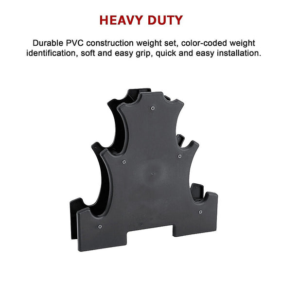 6-Piece Dumbbell Set with Storage Rack for Home Gym Training