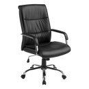 PU Leather Office Chair – Ergonomic Executive Swivel Desk Chair with Padded Seat in Black-1
