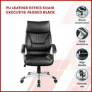 PU Leather Executive Office Chair – Ergonomic Swivel Computer Desk Chair in Black-3