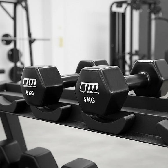 5kg Dumbbells Pair PVC Hand Weights Rubber Coated