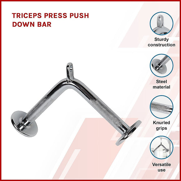 Triceps Press Push Down Bar – Gym Cable Attachment for Arm & Strength Training