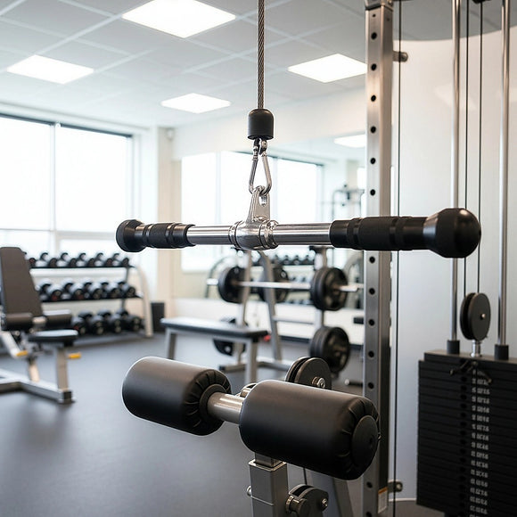 Randy & Travis Rubber Coated Solid Straight Bar Attachment for Cable Machines