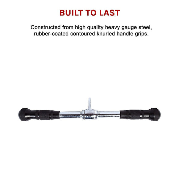 Randy & Travis Rubber Coated Solid Straight Bar Attachment for Cable Machines