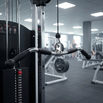 Randy & Travis Rubber-Coated Revolving Curl Row Bar Attachment for Gyms - 0