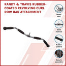 Randy & Travis Rubber-Coated Revolving Curl Row Bar Attachment for Gyms-3
