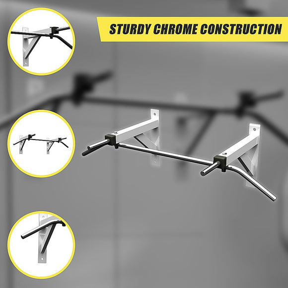 Wall Mounted Chin Up Pull Up Bar – Heavy Duty Home Gym Strength Training