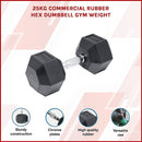 25KG Commercial Rubber Hex Dumbbell Gym Weight-5