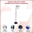 Netball Ring with Stand Portable Pole Height Adjustable-3