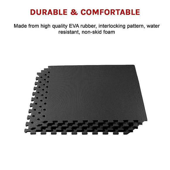 4 Tiles EVA Interlocking Gym Floor Mats – Home Fitness Puzzle Exercise Mat Set