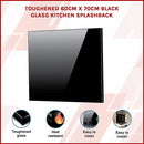 Toughened 60cm x 70cm Black Glass Kitchen Splashback-3