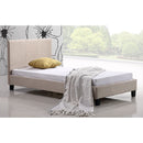 Single Linen Fabric Bed Frame Beige-2