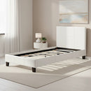 Single PU Leather Bed Frame White-2