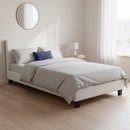 Single PU Leather Bed Frame White-7