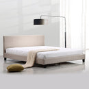 King Linen Fabric Bed Frame Beige-2