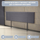 Linen Fabric King Bed Headboard Bedhead - Grey-8
