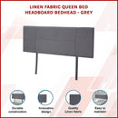 Linen Fabric Queen Bed Headboard Bedhead - Grey-3